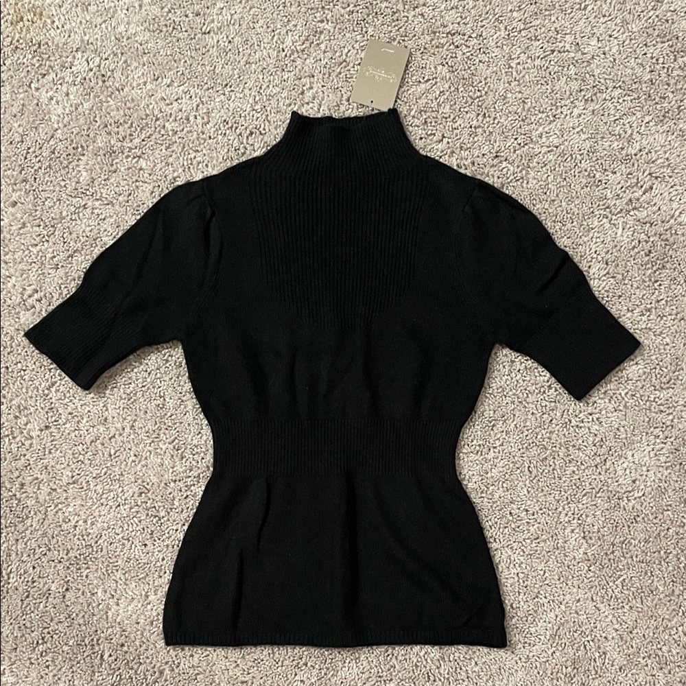 Anthropologie Black Short Sleeve Top
